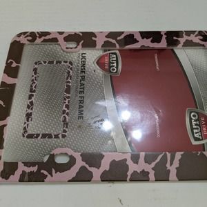 3/$20 Auto Drive PLASTIC PINK CAMO camouflage animal print LICENSE PLATE FRAME